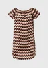 Multicolour Mono Chevron Viscose Bardot Dress - 8 Image 5