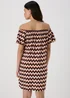 Multicolour Mono Chevron Viscose Bardot Dress - 8 Image 2
