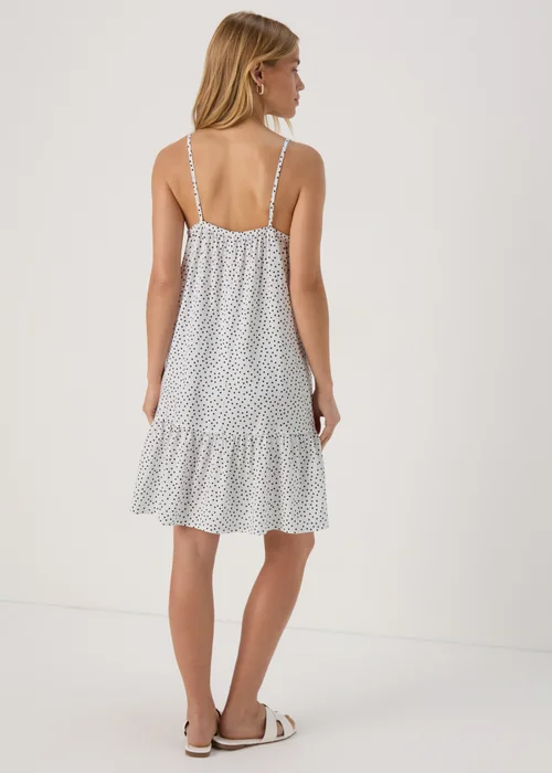 White Black Mono Spot Viscose Mini Cami Dress - 8 Image 2