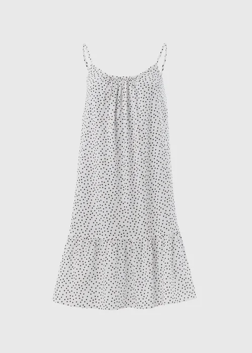 White Black Mono Spot Viscose Mini Cami Dress - 8 Image 5