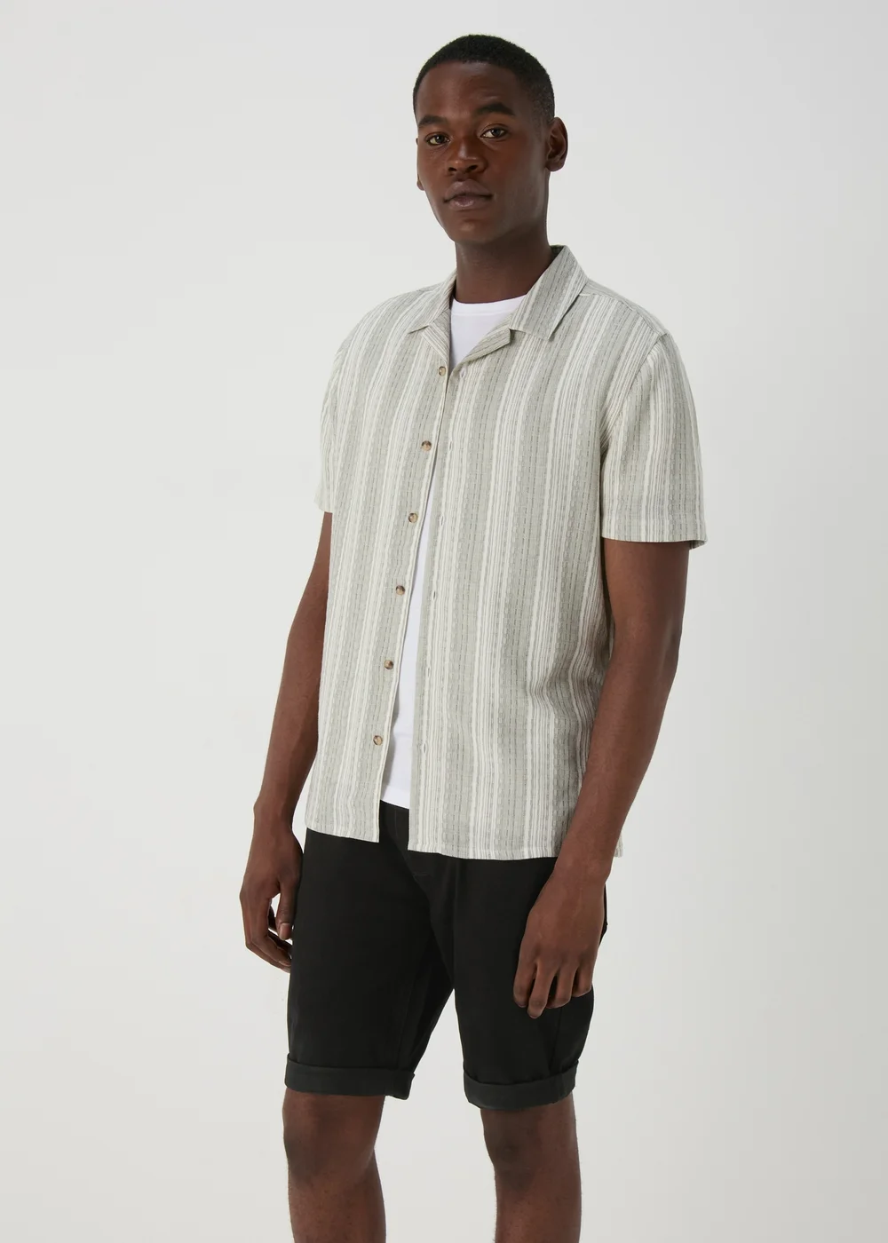 Black Stretch Denim Shorts - 30 Image 1