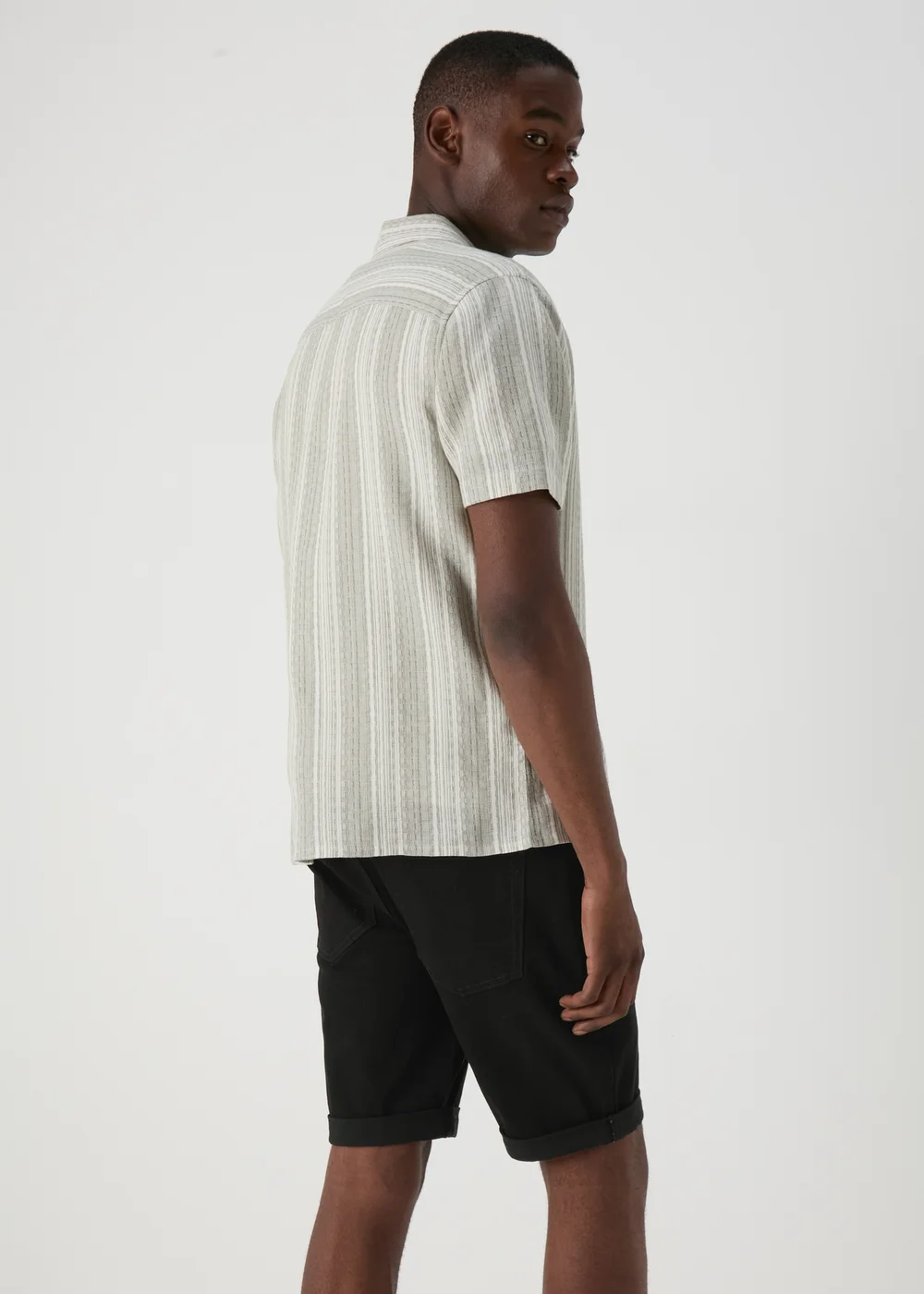 Black Stretch Denim Shorts - 30 Image 2