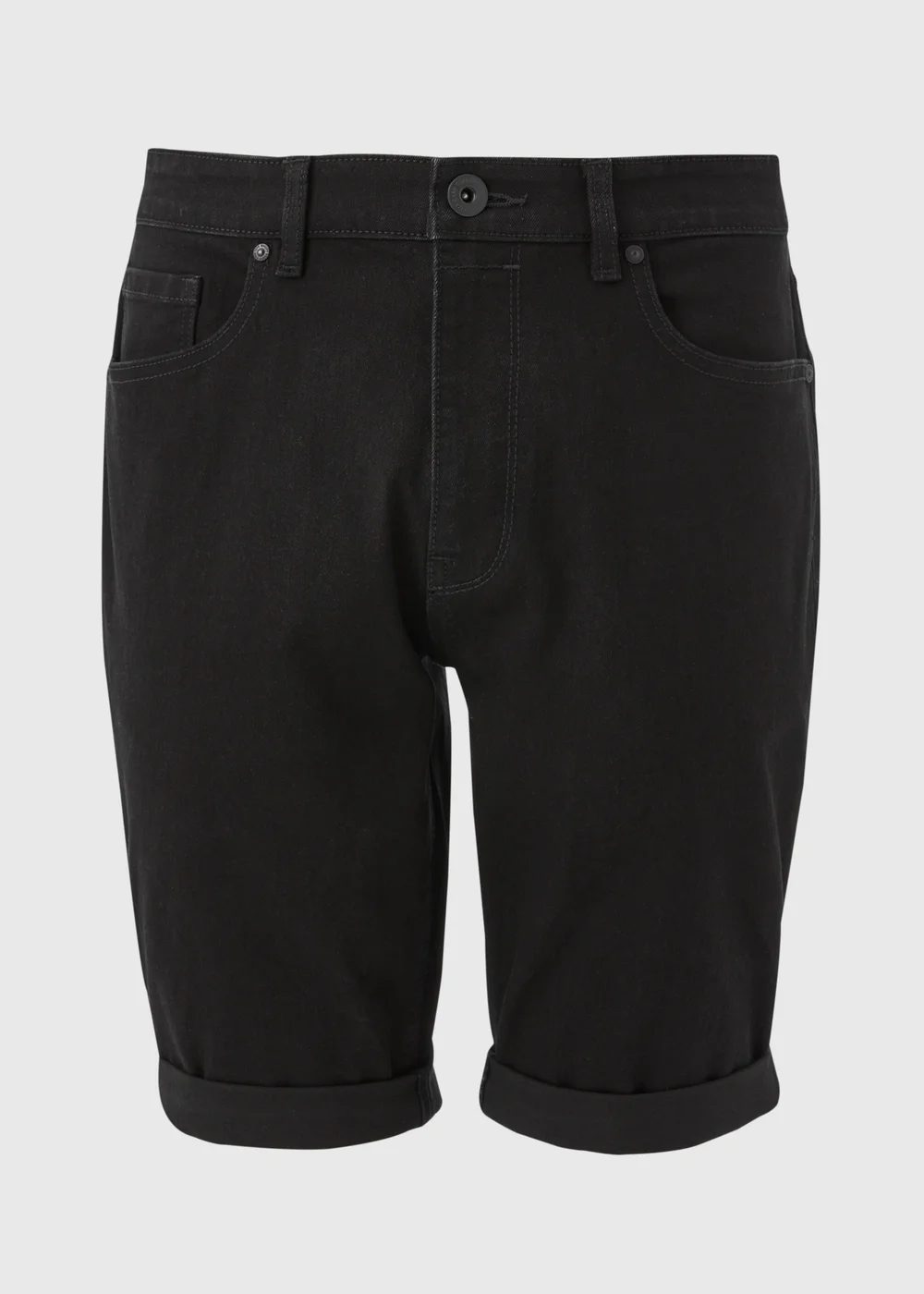 Black Stretch Denim Shorts - 30 Image 5