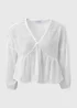 White V Neck Lace Trim Blouse Top - Size 8 Image 5