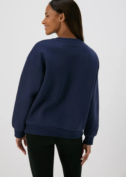 Navy Embroidered Graphic Sweatshirt - Small Image 2