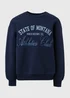 Navy Embroidered Graphic Sweatshirt - Small Image 5