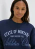 Navy Embroidered Graphic Sweatshirt - Small Image 3