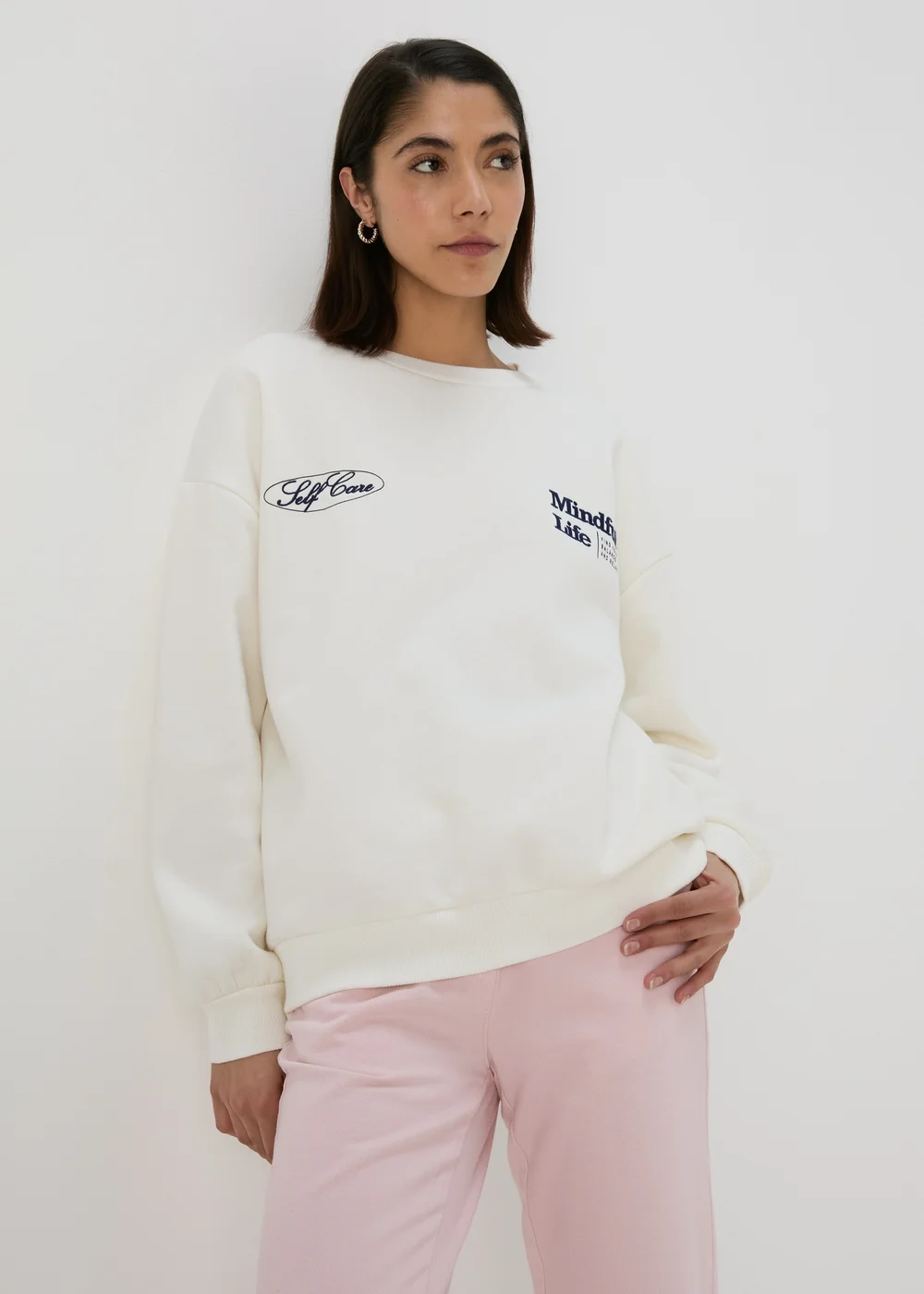 Cream Vintage Graphic Sweatshirt - S Image 1
