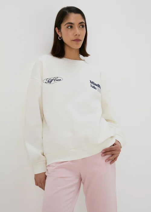 Cream Vintage Graphic Sweatshirt - S Image 1