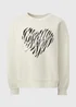 Cream Sequin Graphic Sweatshirt - Small Image 5