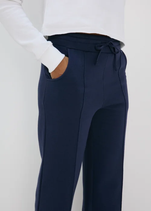 Navy Wide Leg Trousers - S Image 3