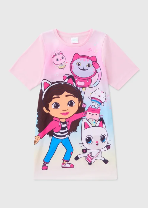 Gabby's Dollhouse Kids Pink Nightie (3-8yrs) - Age 3 Years Image 1