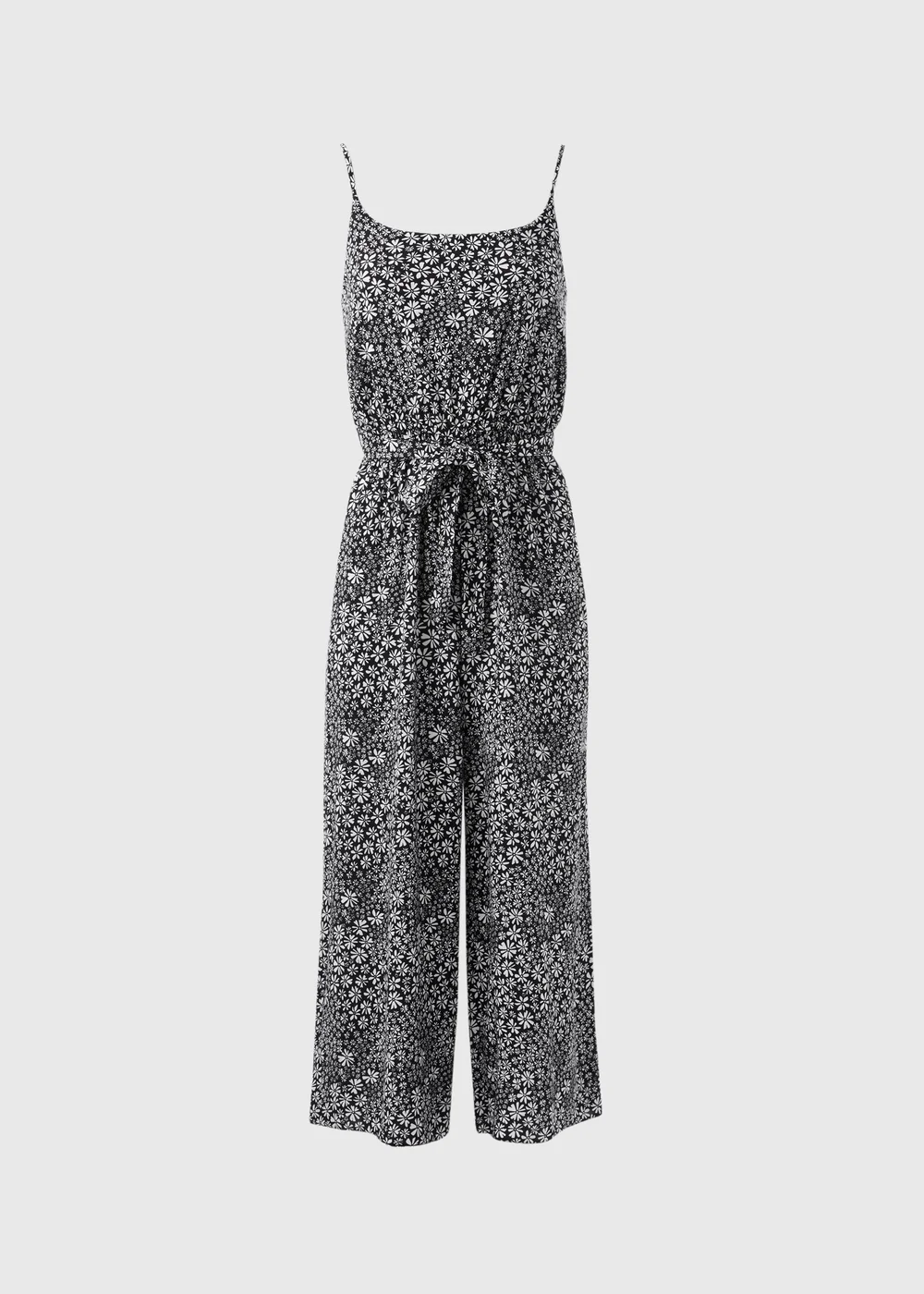 Black Mono Ditsy Strappy Jumpsuit - 8 Image 5