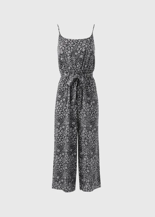 Black Mono Ditsy Strappy Jumpsuit - 8 Image 5