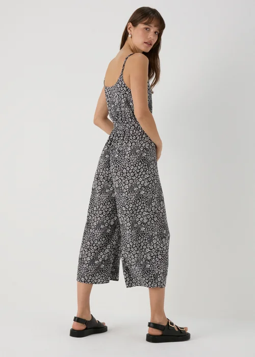 Black Mono Ditsy Strappy Jumpsuit - 8 Image 2