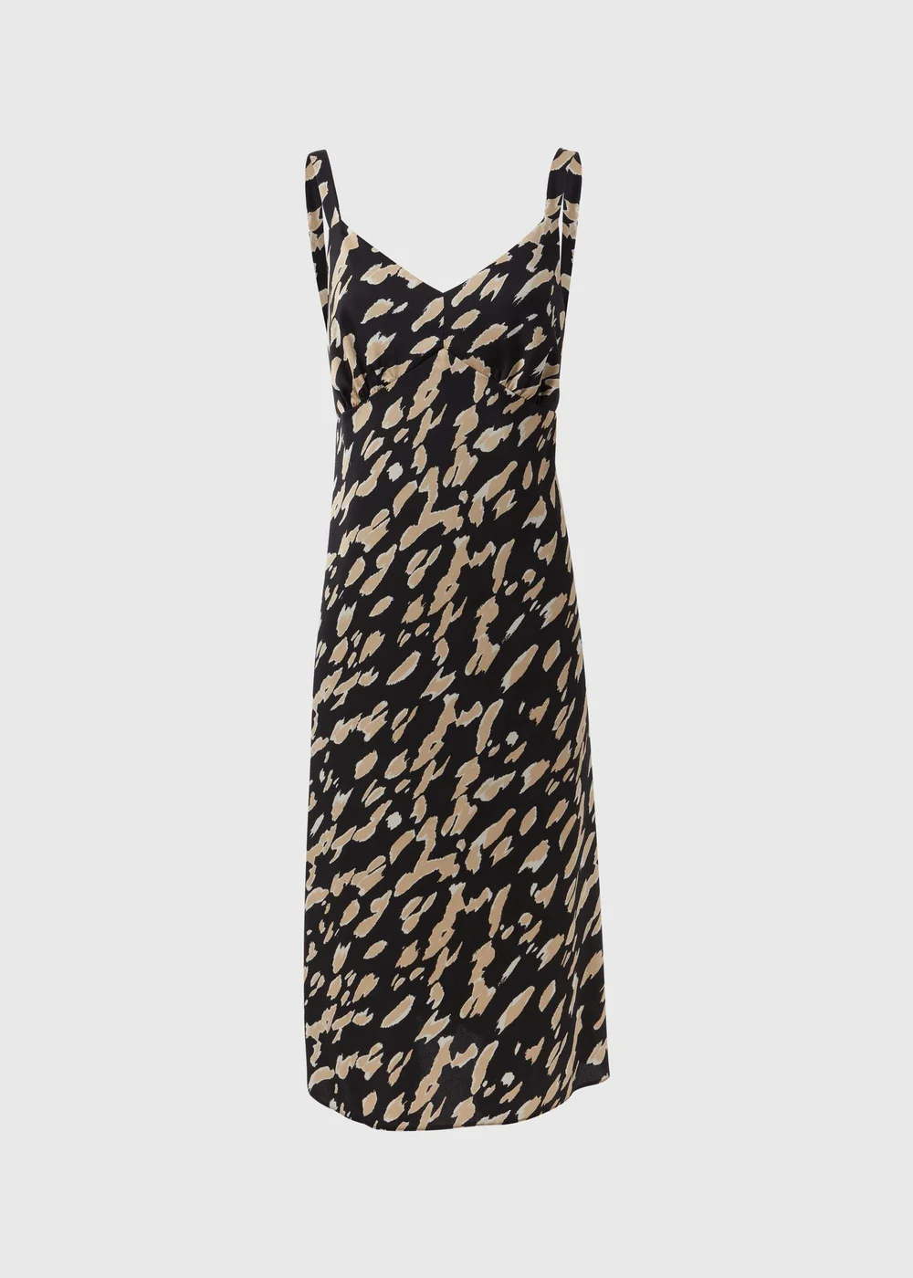 Et Vous Black & Brown Markings Satin Midi Dress - 8 Image 5