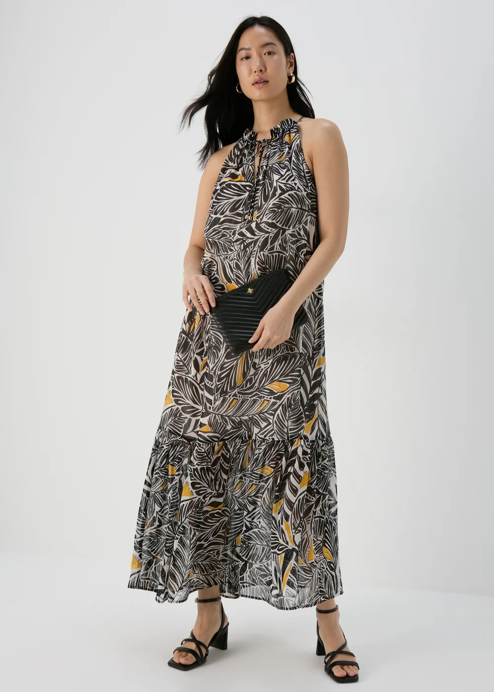 Et Vous Black Palm Printed Maxi Dress - 8 Image 4