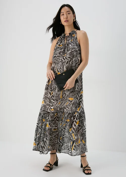 Et Vous Black Palm Printed Maxi Dress - 8 Image 4