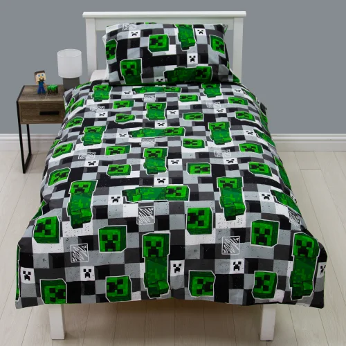 Minecraft Block Check Single Panel Duvet - Single Image 3