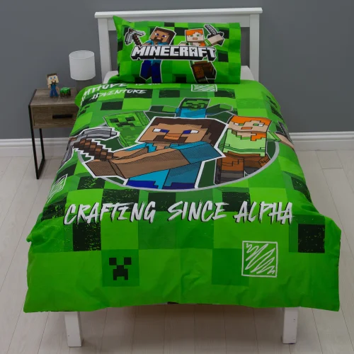 Minecraft Block Check Single Panel Duvet - Single Image 2