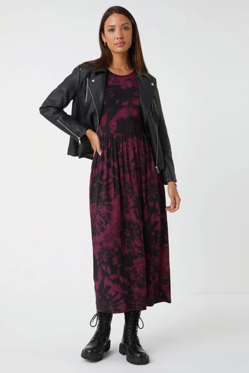 Roman Port Tie Dye Pocket Stretch Midi Dress - 10 Image 2