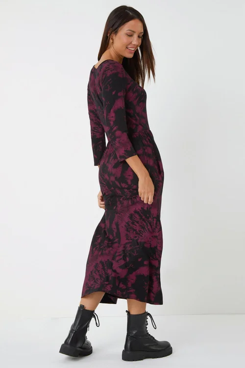 Roman Port Tie Dye Pocket Stretch Midi Dress - 10 Image 3