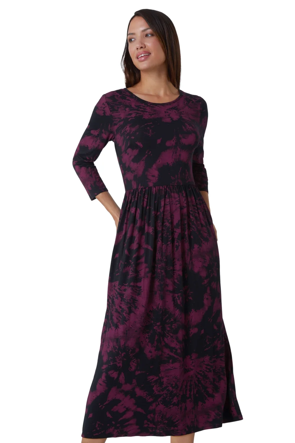 Roman Port Tie Dye Pocket Stretch Midi Dress - 10 Image 1