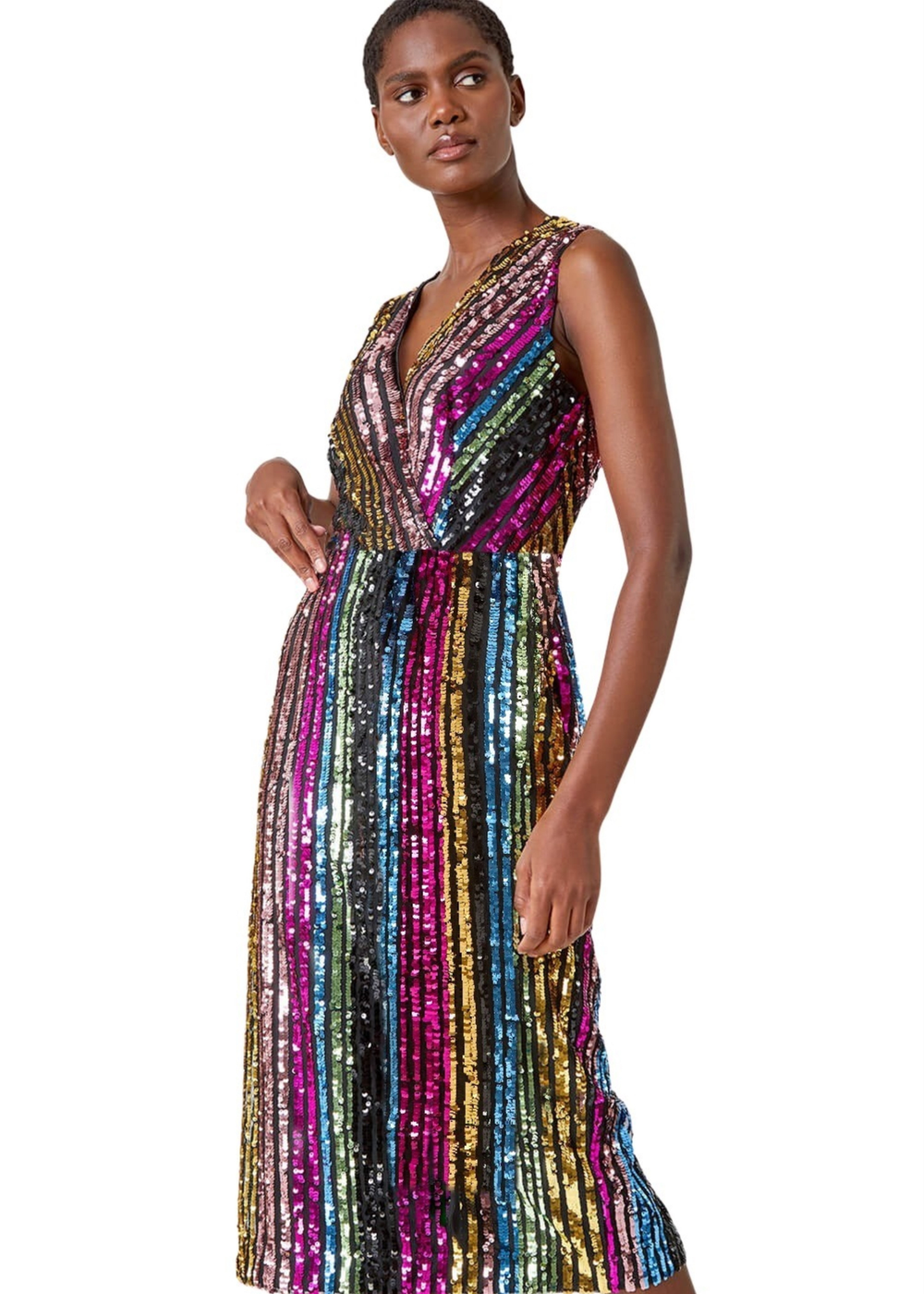 multi stripe sequin dress Laurie Embellished Mini Dress in Dixie Stripe Embellishment Multi