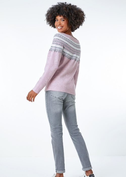 Roman Lavender Pearl Embellished Printed Jumper - 6 Image 4