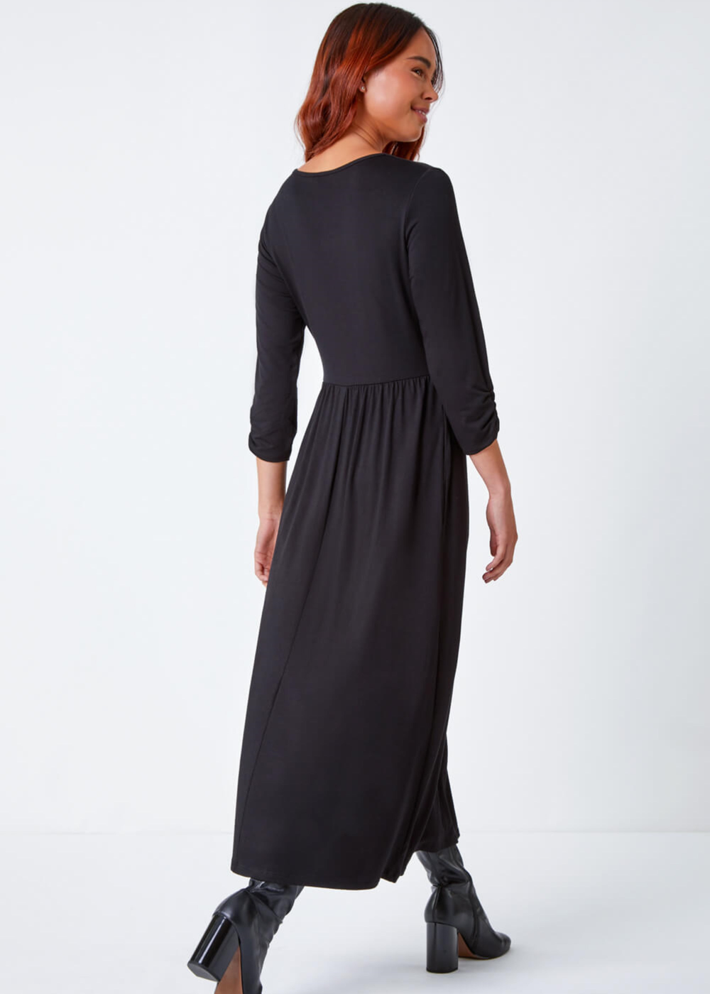 Roman Black Petite Stretch Jersey Midi Dress - 24 Image 2
