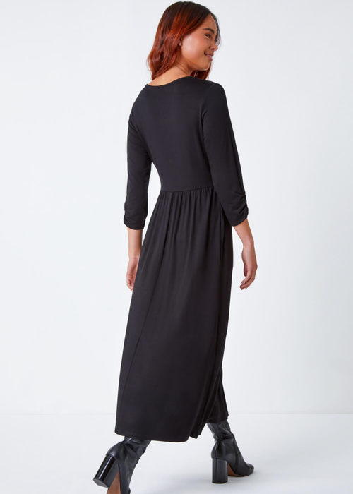 Roman Black Petite Stretch Jersey Midi Dress - 24 Image 2