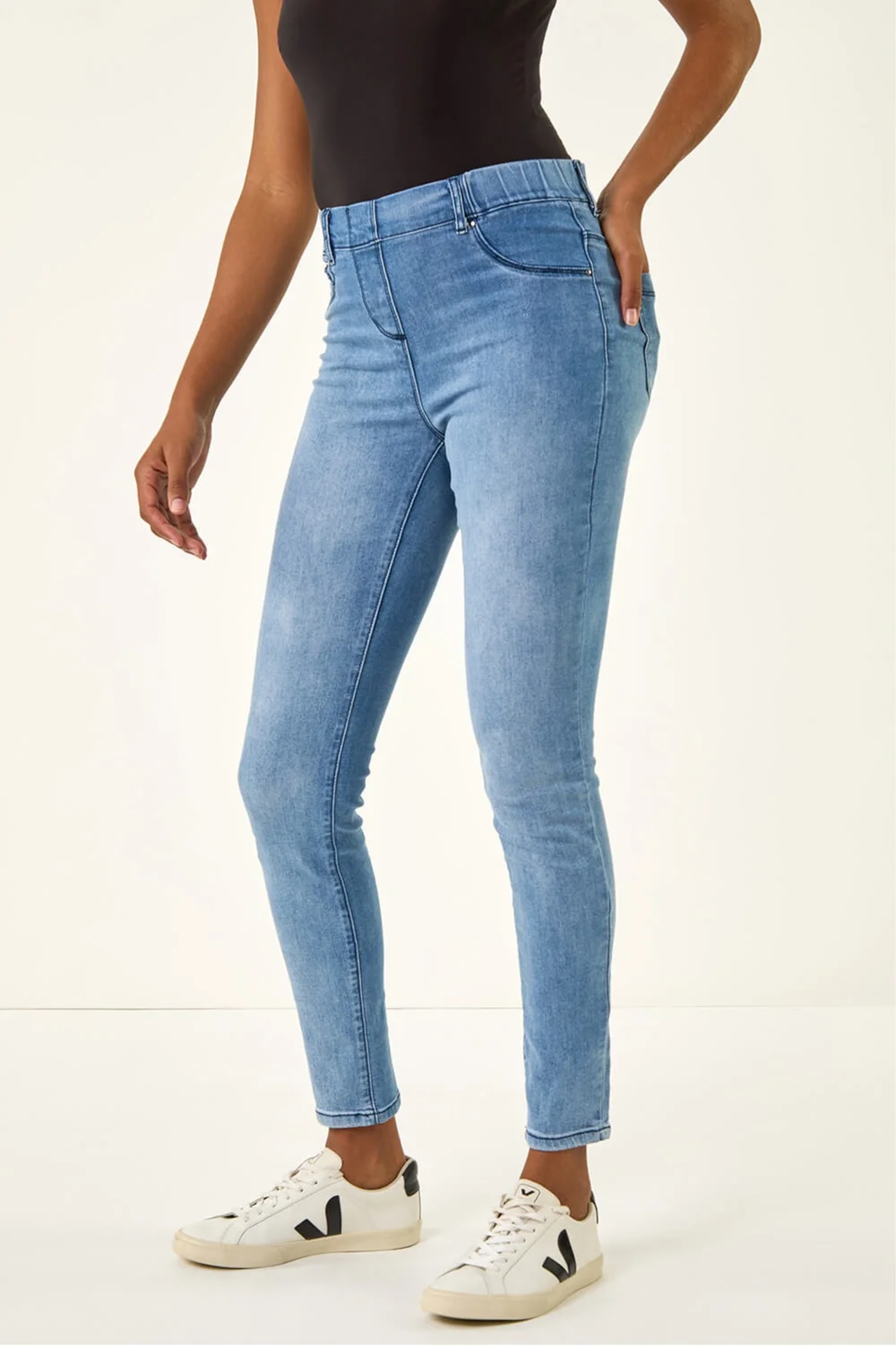 Roman Bright Blue 31'' Denim Stretch Jegging - 8 Image 4
