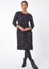 Roman Petite Black Ditsy Floral Stretch Dress - 8 Image 2