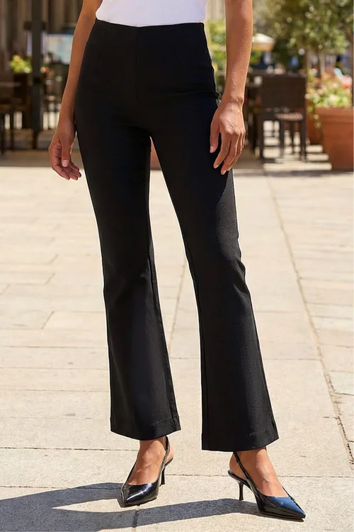 Roman Black Full Length Bootcut Elastic Waist Trouser - 20 Image 1