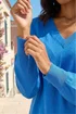 Roman Blue V-Neck Stretch Jumper - 14 Image 4