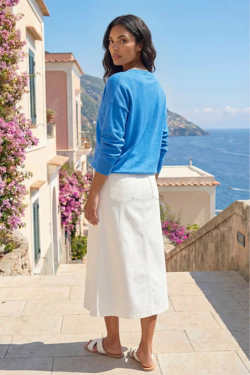 Roman Blue V-Neck Stretch Jumper - 14 Image 3