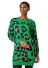 Roman Green Leopard Print Knitted Jumper Dress - 22 Image 1