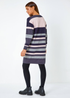 Roman Navy Stripe Print Knitted Jumper Dress - Size 22 Image 3