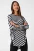 Roman Grey Contrast Stripe Stretch Jersey Top - Size 16 Image 1