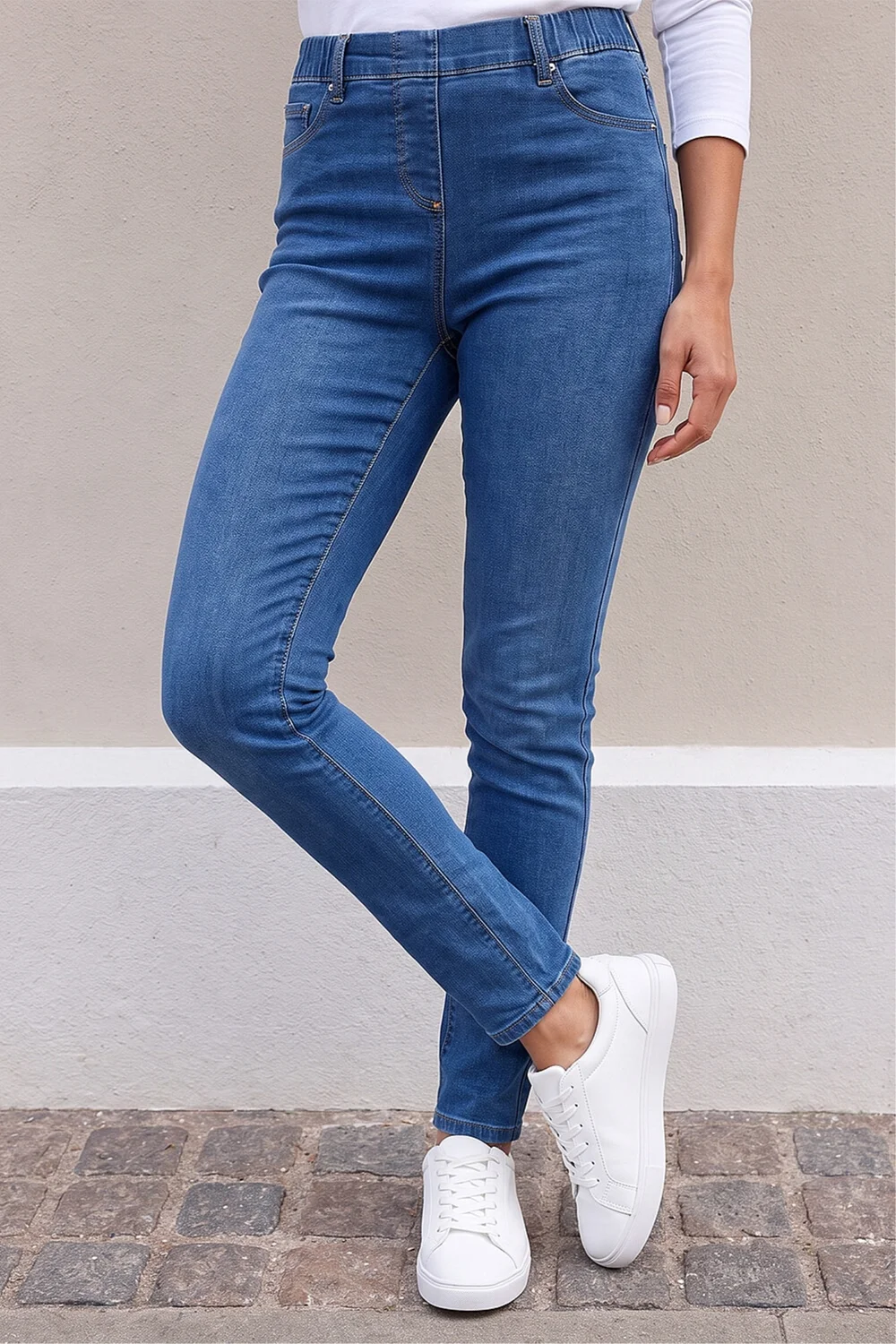 Roman Denim Elastic Waist 31" Denim Stretch Jegging - 16 Image 1