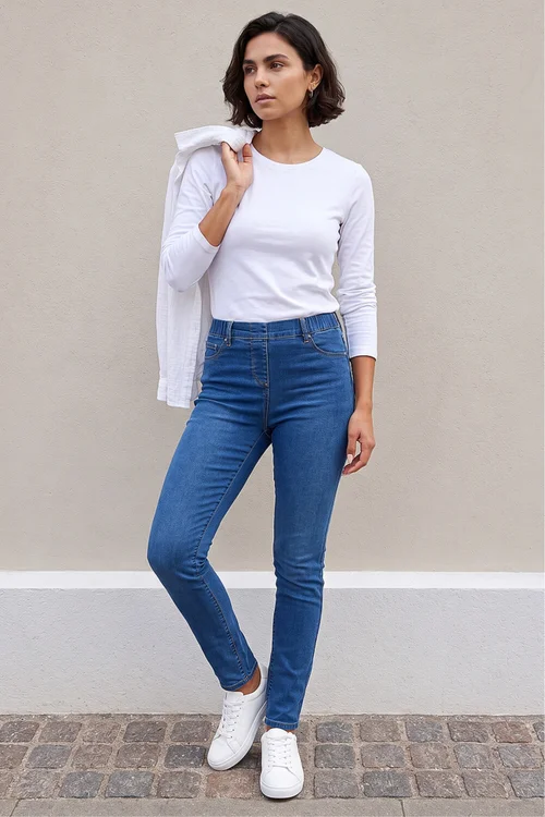 Roman Denim Elastic Waist 31" Denim Stretch Jegging - 16 Image 2