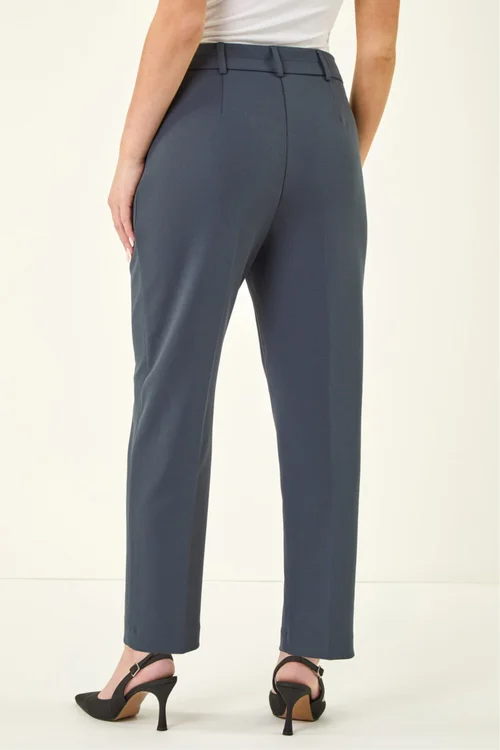 Roman Dark Grey Short Straight Leg Stretch Trouser - 6 Image 3