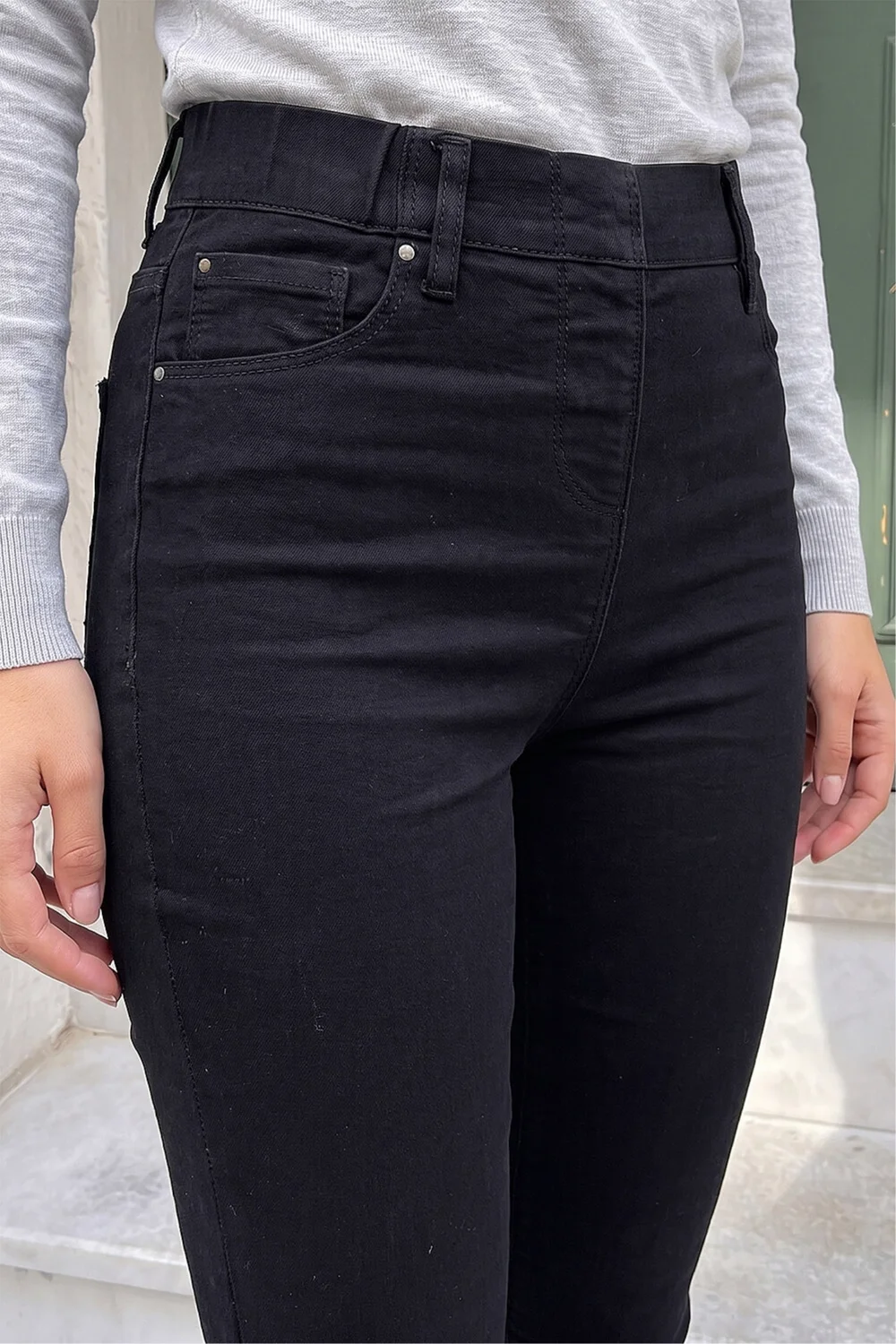 Roman Black Elastic Waist 31" Denim Stretch Jegging - 16 Image 4