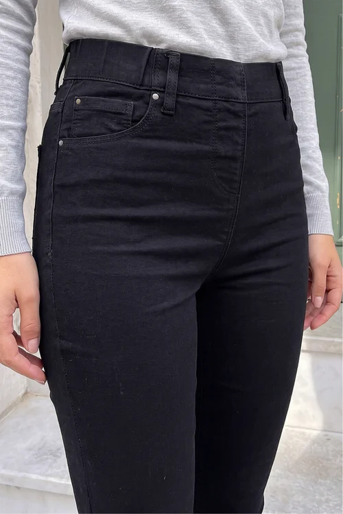 Roman Black Elastic Waist 31" Denim Stretch Jegging - 16 Image 4