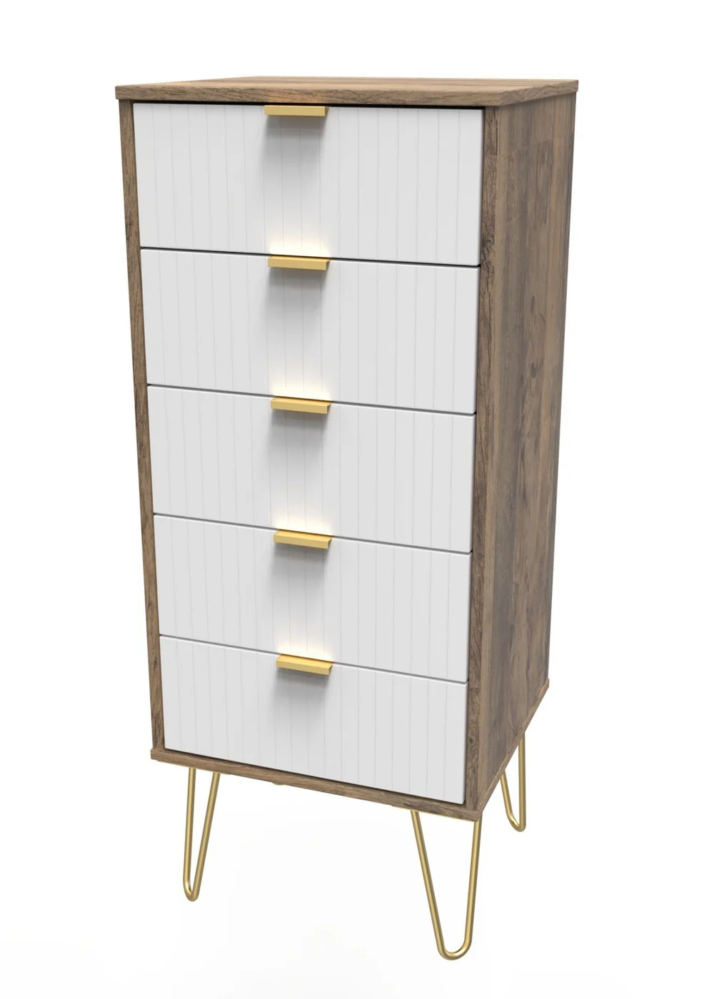 Ready Assembled Lisbon 5 Drawer Tallboy - One Size Image 2