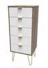 Ready Assembled Lisbon 5 Drawer Tallboy - One Size Image 2