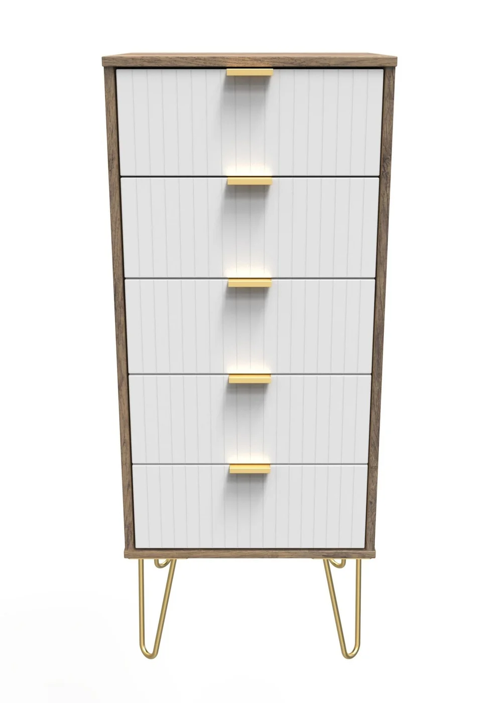 Ready Assembled Lisbon 5 Drawer Tallboy - One Size Image 1