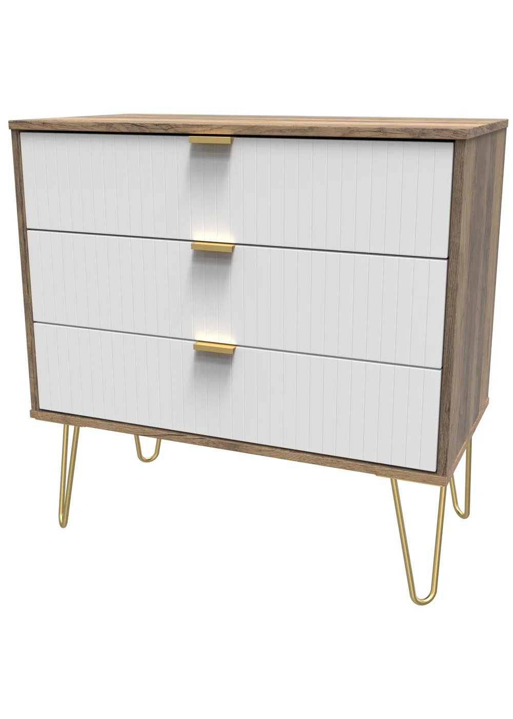 Ready Assembled Lisbon 3 Drawer Chest - One Size Image 2