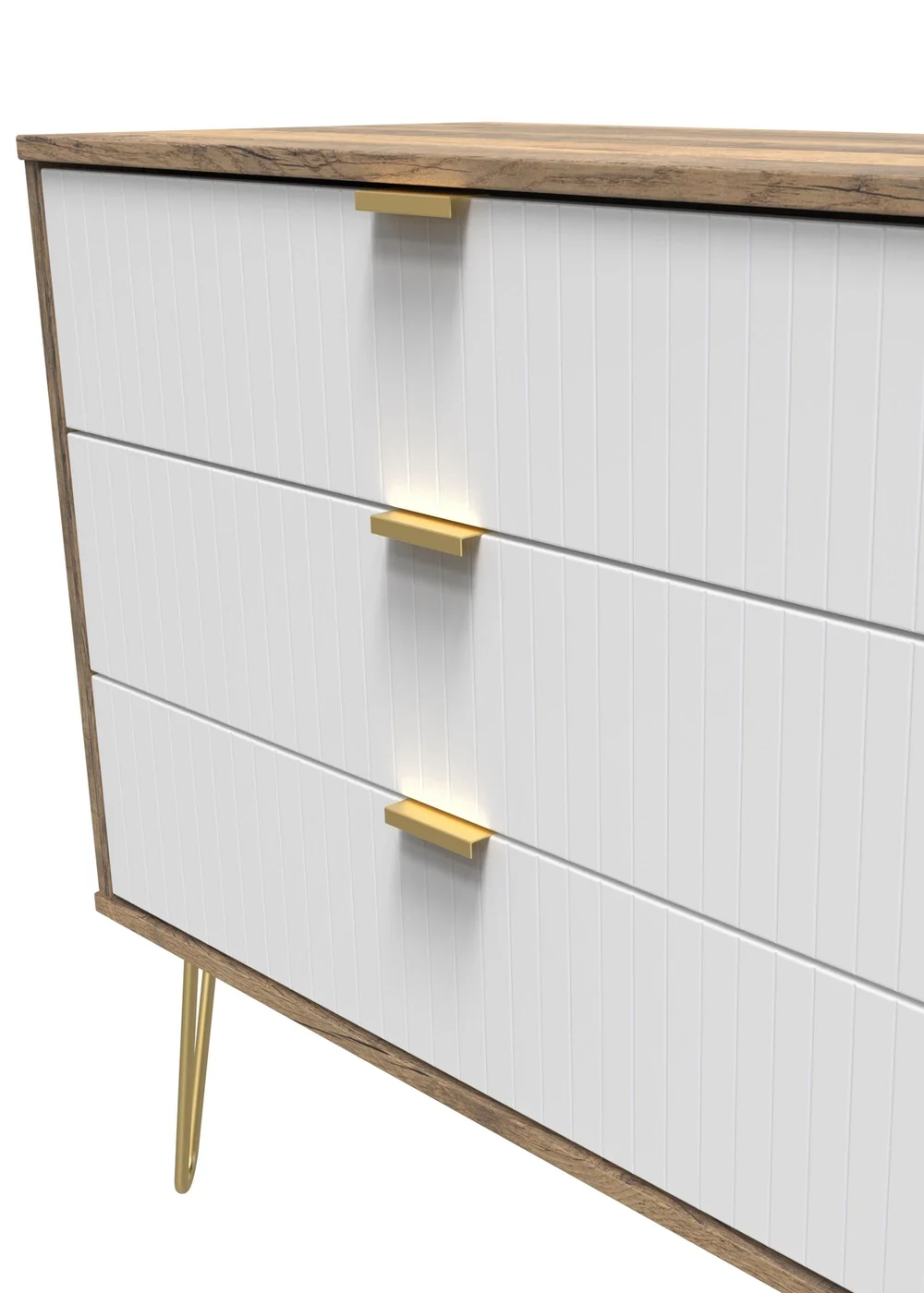 Ready Assembled Lisbon 3 Drawer Chest - One Size Image 3