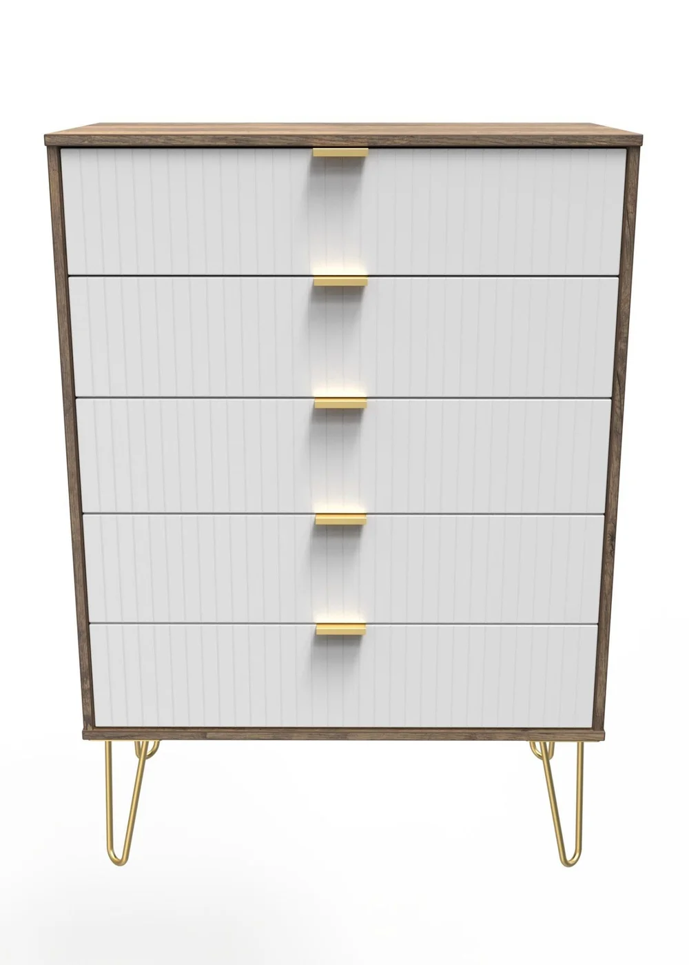 Ready Assembled Lisbon 5 Drawer Chest - One Size Image 1